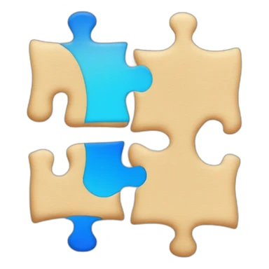 Two blue gradient puzzle pieces separated sticker