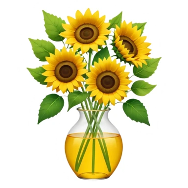 sunflower bouquet in a clear vase with scandinavian minimalist vibe sticker