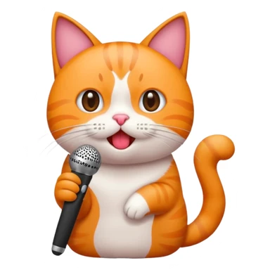 gato gritando con un microfono  sticker