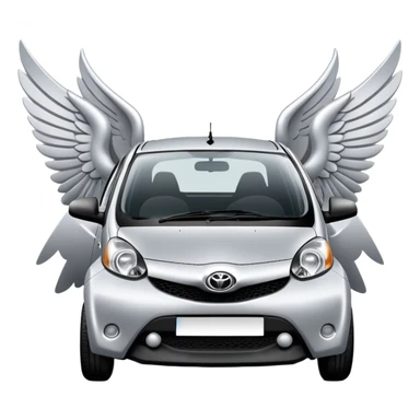 2008 Toyota Aygo Silver with Wings and Halo sticker