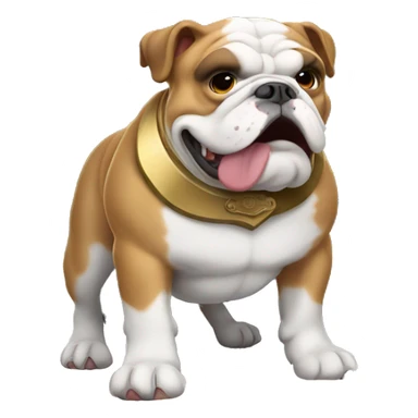english bulldog with a shield sticker