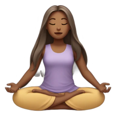 a girl with long hair is meditating sticker