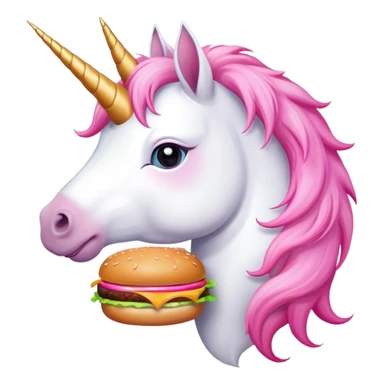 Unicorn eating a burger  sticker