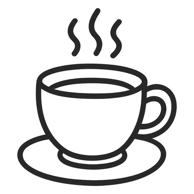 hand-drawn outlined icon of a cup of coffee sticker