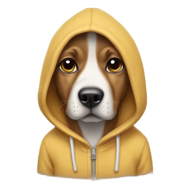 Dog wearing hoody sticker
