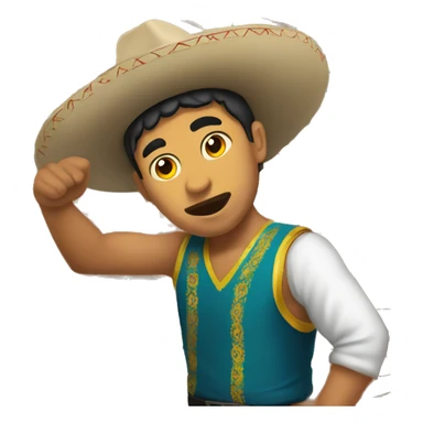 Mexican hoping over wall sticker