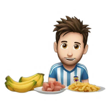 messi en train de manger sticker