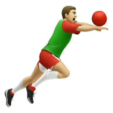 Handball short Green and red  sticker