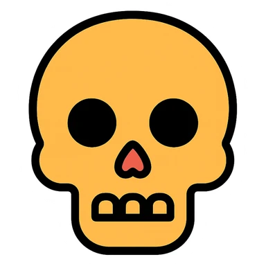 colored skull icon sticker
