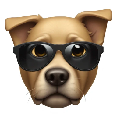 Black dog in sunglasses  sticker