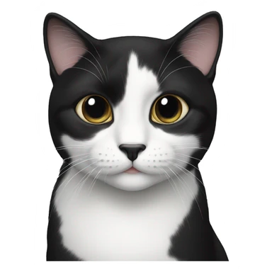 black and white cat with black chin  sticker