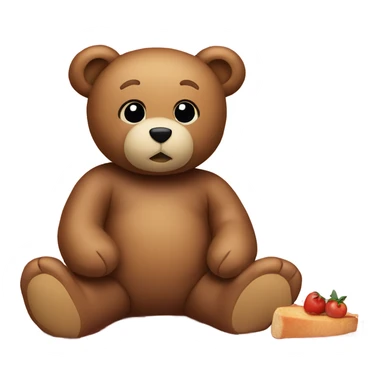Teddy bear on picnic blanket  sticker