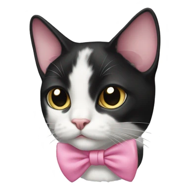 tuxedo cat with pink bow sticker