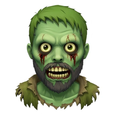 bearded zombie sticker
