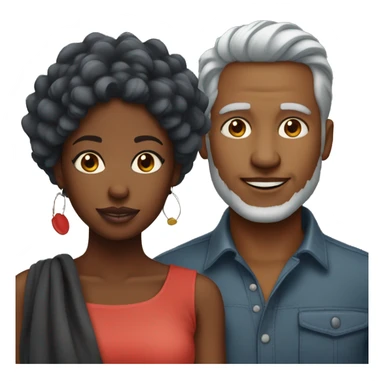 Pretty black woman with red hair and man with grey hair sticker