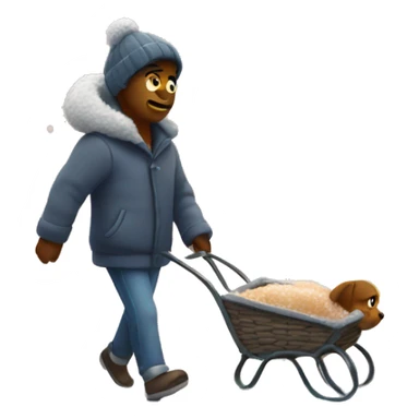 Cozy snowing walking sticker