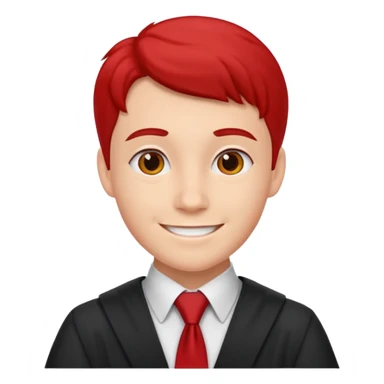 graduate student with red tie sticker