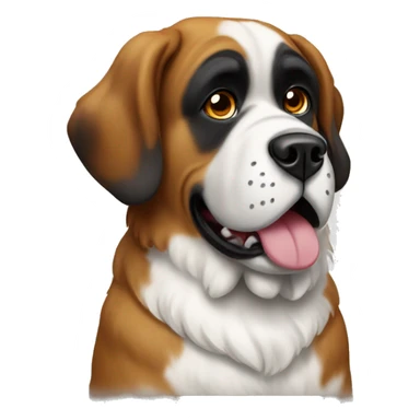 Saint bernard dog holding a sign sticker