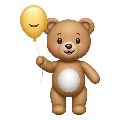 Emoji teddy set down with a baloon white sticker