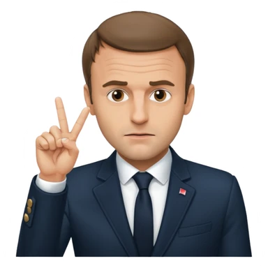 Emmanuel Macron qui fait un doigt d’honneur   sticker