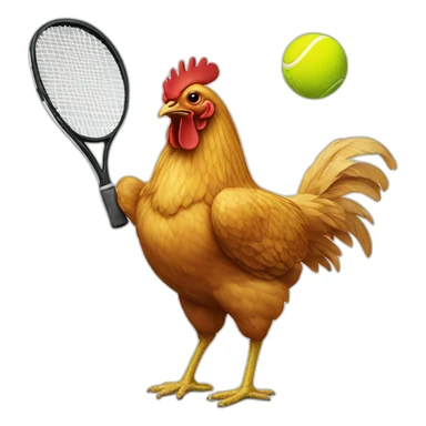 Chicken playing tennis  sticker
