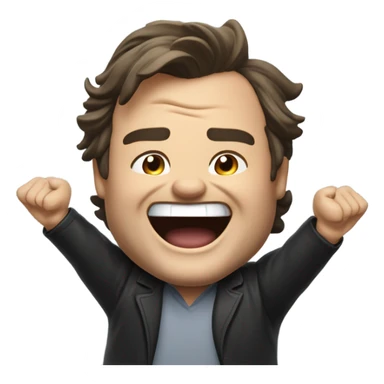 Jack black cheering fanatically sticker