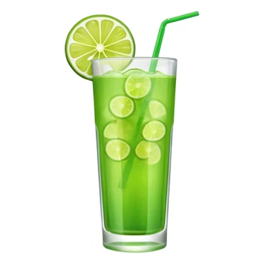 tropical green drink with straw sticker