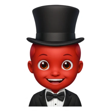 baby Devil with black top hat sticker