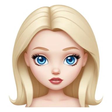 pretty bratz baddie, pale skin, blue eyes sticker