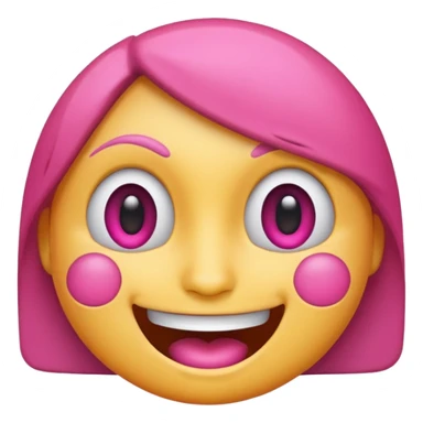 pink crazy face  sticker