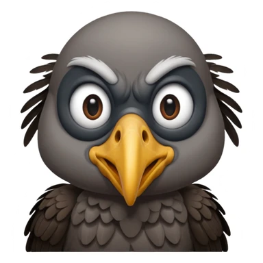 vulture - but in a funny comical way - can the vulture be making a face? sticker