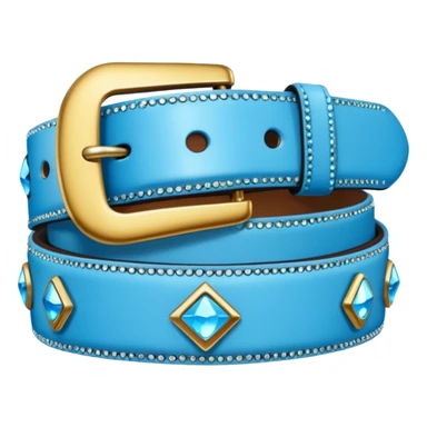 a bedazzled sky blue belt sticker
