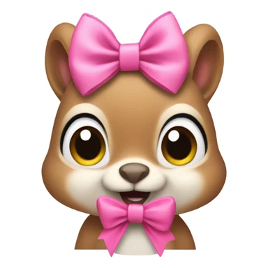 squirrel with pink bow sticker