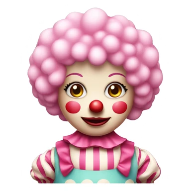 cute pink clown doll sticker