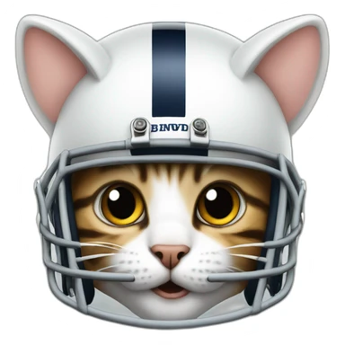 Cat wearing a football helmet sticker