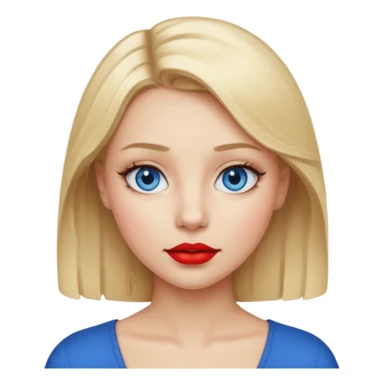 blond hair red lipstick girl sticker
