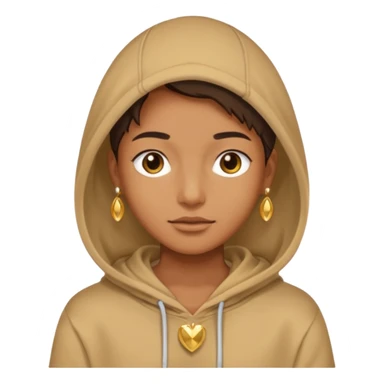 {
  "type": "human",
  "look": "tan hoodie, gold jewelry, neutral face"
} sticker