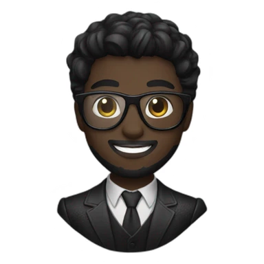 Black panther with glass and black suit sticker