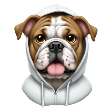 Bulldog wearing hoodie  sticker