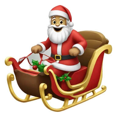 Santa riding a sleigh  sticker