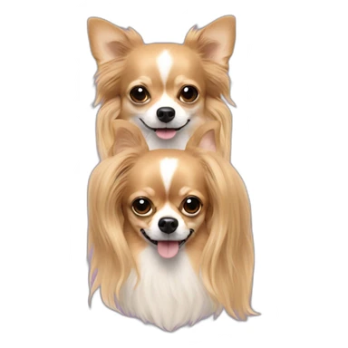 Long hair sand chihuahua and two men sticker