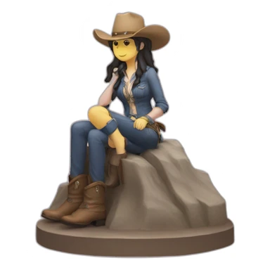 Anime cowgirl position statue with two persons sticker