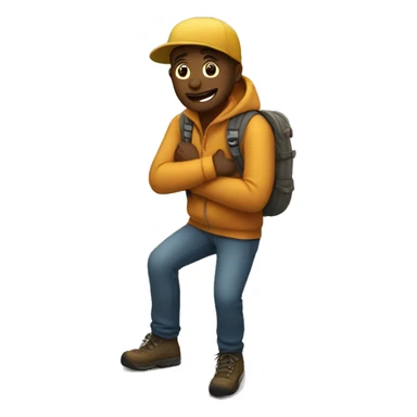 a person on top of mountain sticker