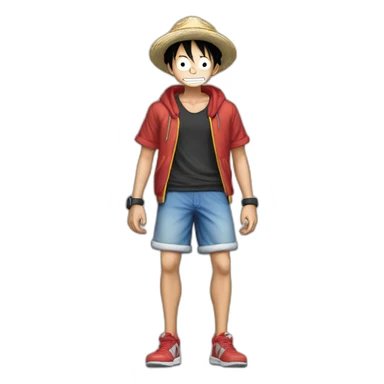 Luffy avec un outfit nike sticker