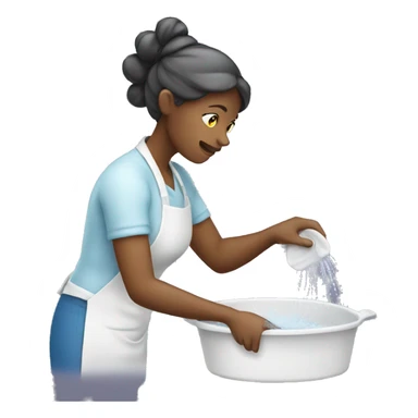 Woman washing dishes sticker