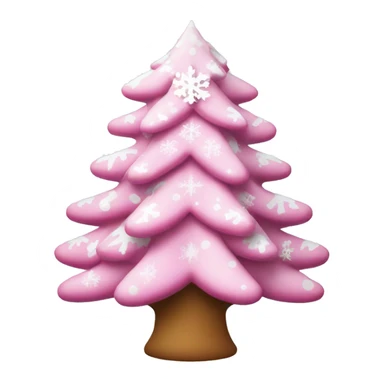 Pink Christmas tree with white snowflakes  sticker