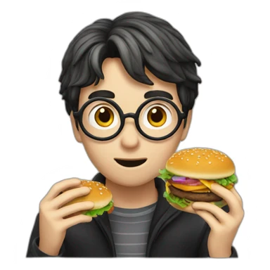 Harry potter eating hamburger  sticker