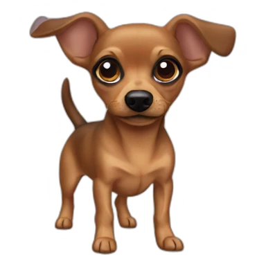 Chiweenie black brow sticker