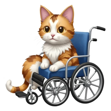 cat in a wheelchair designed for cats to walk sticker