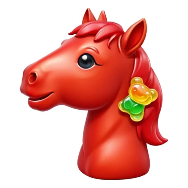 Horse with a gummy bear head sticker